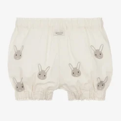 Ivory Embroidered Cotton Bunny Shorts