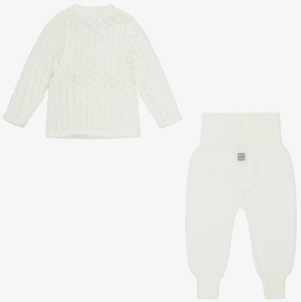 Ivory Knit Baby Trouser Set
