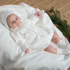 Ivory Knitted Coat & Hat Set