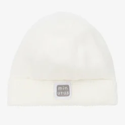 Ivory Knitted Cotton Baby Hat