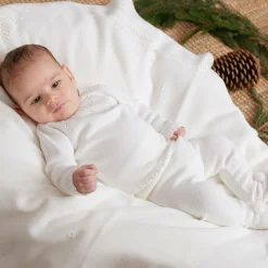 Ivory Knitted Shawl (116cm)