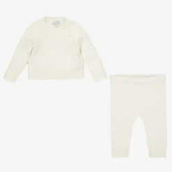 Ivory Knitted Wool & Cotton Trouser Set