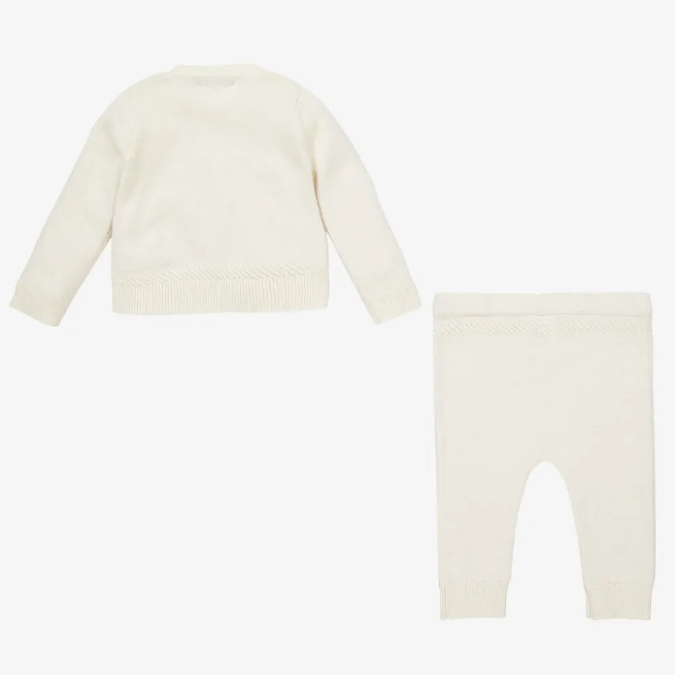 Ivory Knitted Wool & Cotton Trouser Set