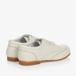 Ivory Leather Brogue Shoes
