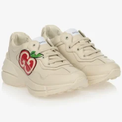 Ivory Leather Rhyton Trainers