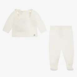 Ivory Merino Wool Knit 2 Piece Babygrow