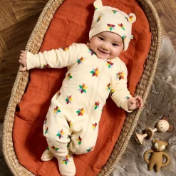 Ivory Organic Cotton Babygrow & Hat Set