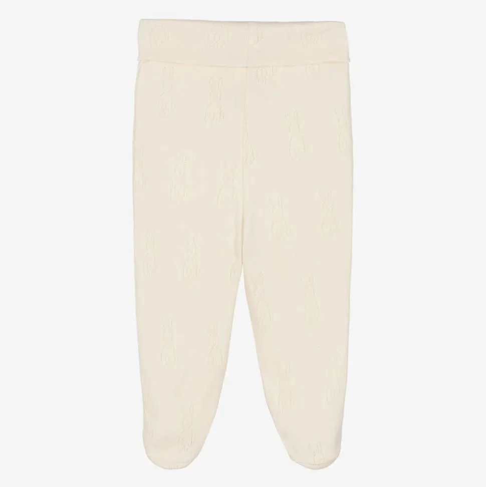 Ivory Organic Cotton Bunny Baby Trousers