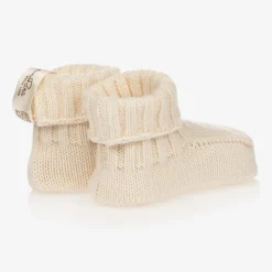 Ivory Organic Cotton Knit Booties