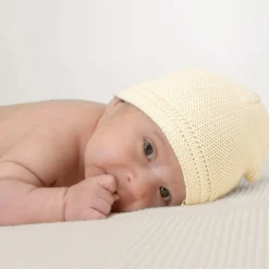 Ivory Organic Cotton Knit Hat