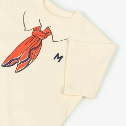 Ivory Organic Cotton Scarf Print T-Shirt