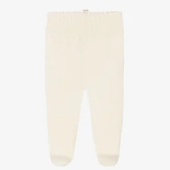 Ivory Organic Cotton-Knit Baby Trousers