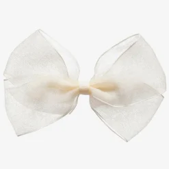 Ivory Organza Bow Clip (12cm)