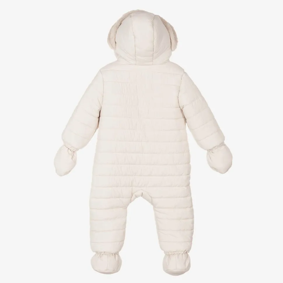Ivory Padded Bunny Snowsuit