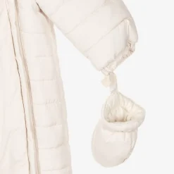 Ivory Padded Bunny Snowsuit