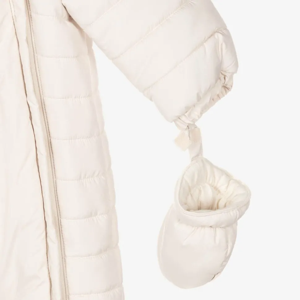 Ivory Padded Bunny Snowsuit
