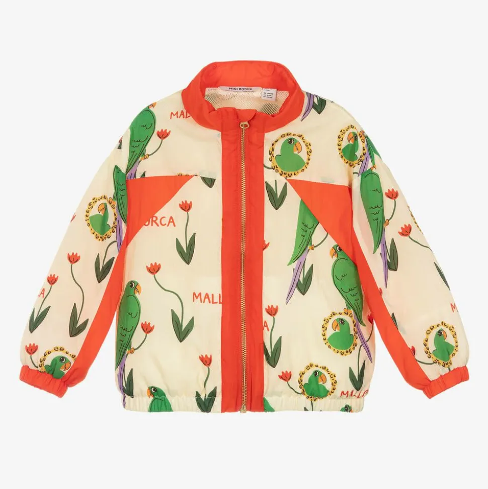 Ivory Parrot Print Tracksuit Jacket
