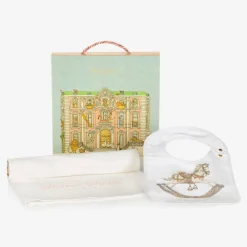 Ivory Rocking Horse Swaddle & Bib Set