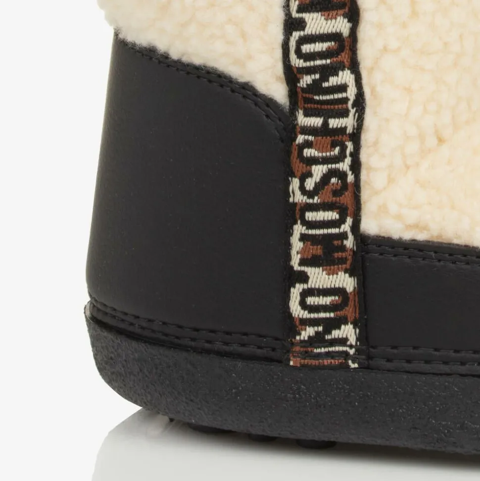 Ivory Sherpa Fleece Snow Boots