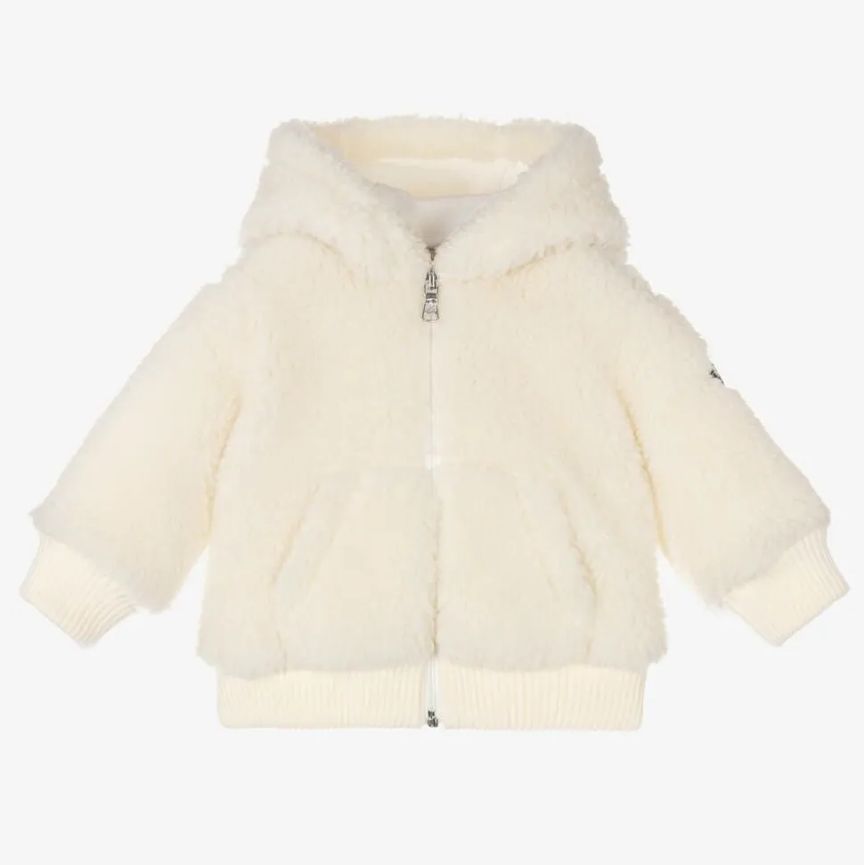 Ivory Sherpa Fleece Zip-Up Top