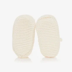 Ivory Wool & Cashmere Knitted Booties