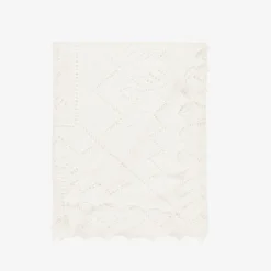 Ivory Wool Baby Shawl (130cm)
