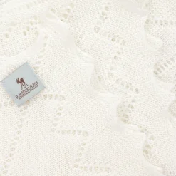 Ivory Wool Baby Shawl (130cm)