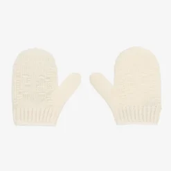 Ivory Wool GG Baby Mittens