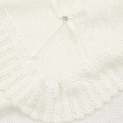 Ivory Wool Knit Baby Shawl (106cm)