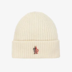 Ivory Wool Knit Beanie Hat