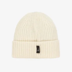 Ivory Wool Knit Beanie Hat