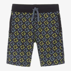 Junior Boys Blue Cotton Jersey Logo Shorts