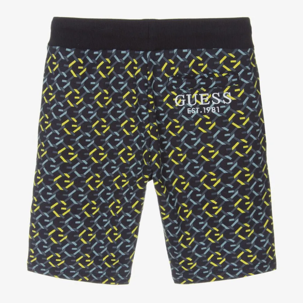 Junior Boys Blue Cotton Jersey Logo Shorts