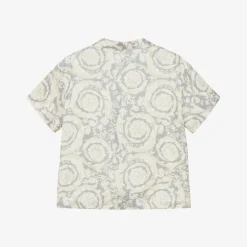 Junior Boys Ivory Silk Barocco Shirt
