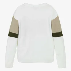 Junior Boys White Knitted Jumper