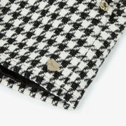 Junior Girls Black & White Houndstooth Shorts