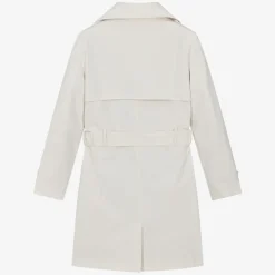 Junior Girls Ivory Trench Coat