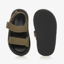 Khaki Canvas Velcro Sandals