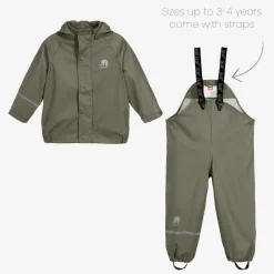 Khaki Green 2 Piece Rainsuit