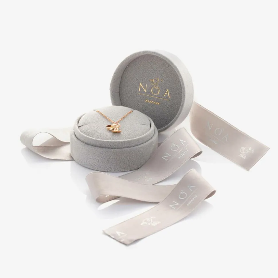 18kt Rose Gold Diamond Elephant Necklace (38cm)