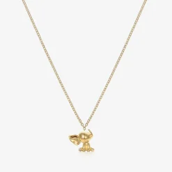 18kt Yellow Gold Diamond Elephant Necklace (38cm)