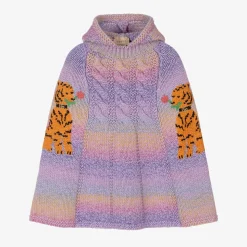Lilac Purple Cat Wool Poncho
