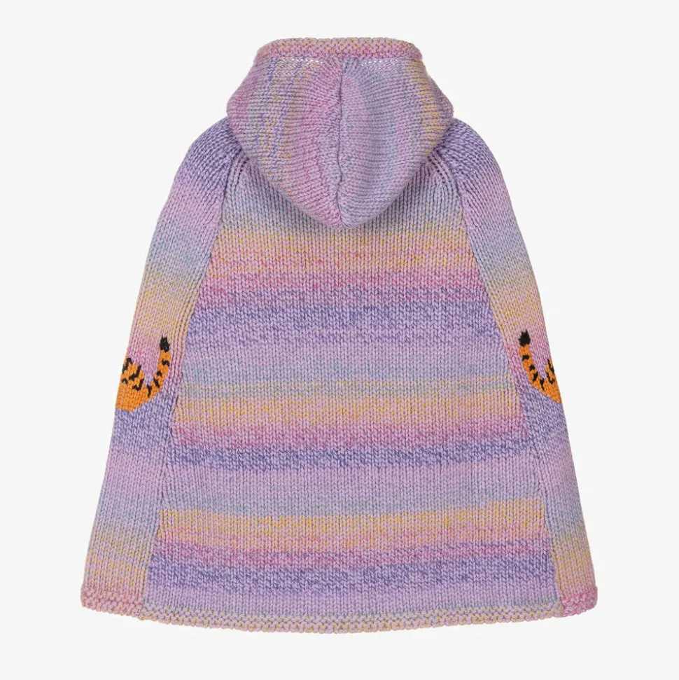 Lilac Purple Cat Wool Poncho