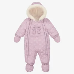 Lilac Purple Padded Baby Snowsuit