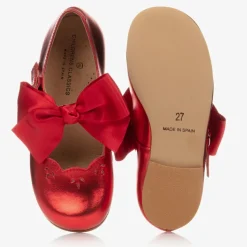 Metallic Red Leather Shoes