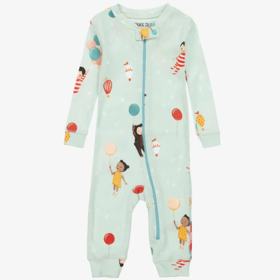 Mint Green Cotton Babysuit & Book Set