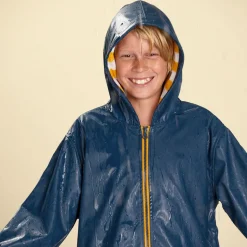 Navy Blue & Yellow Raincoat
