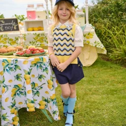 Navy Blue Bow Heel Sandals