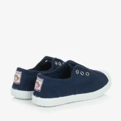 Navy Blue Canvas Slip-On Trainers