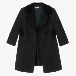 Navy Blue Classic Wool Coat